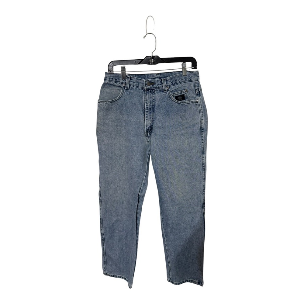 Harley-Davidson Mens Relaxed Fit Jeans Light Wash Blue Denim Made in USA 31x30